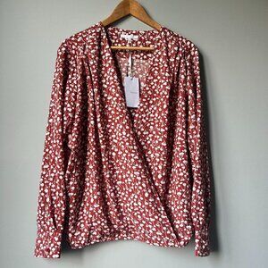 Max Cocos dark orange floral blouse, Size XXL